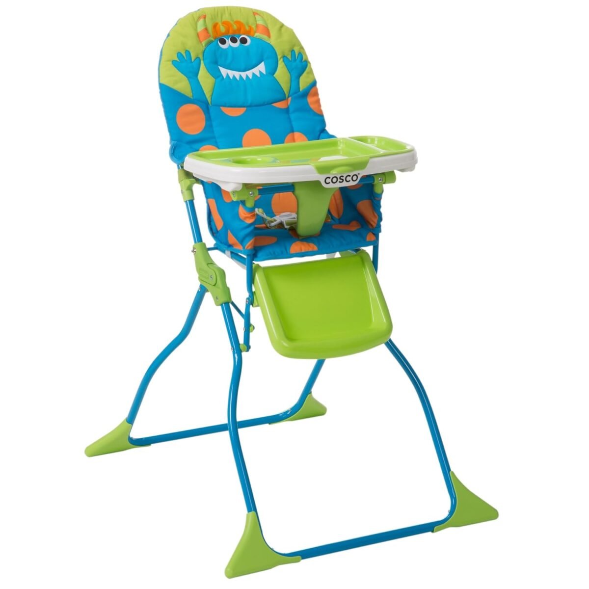 Cosco kids simple fold folding high chair for babies and toddlers from 6 months to 50 lbs simple fold deluxe with 3 position tray portable high chair monster syd.jpg