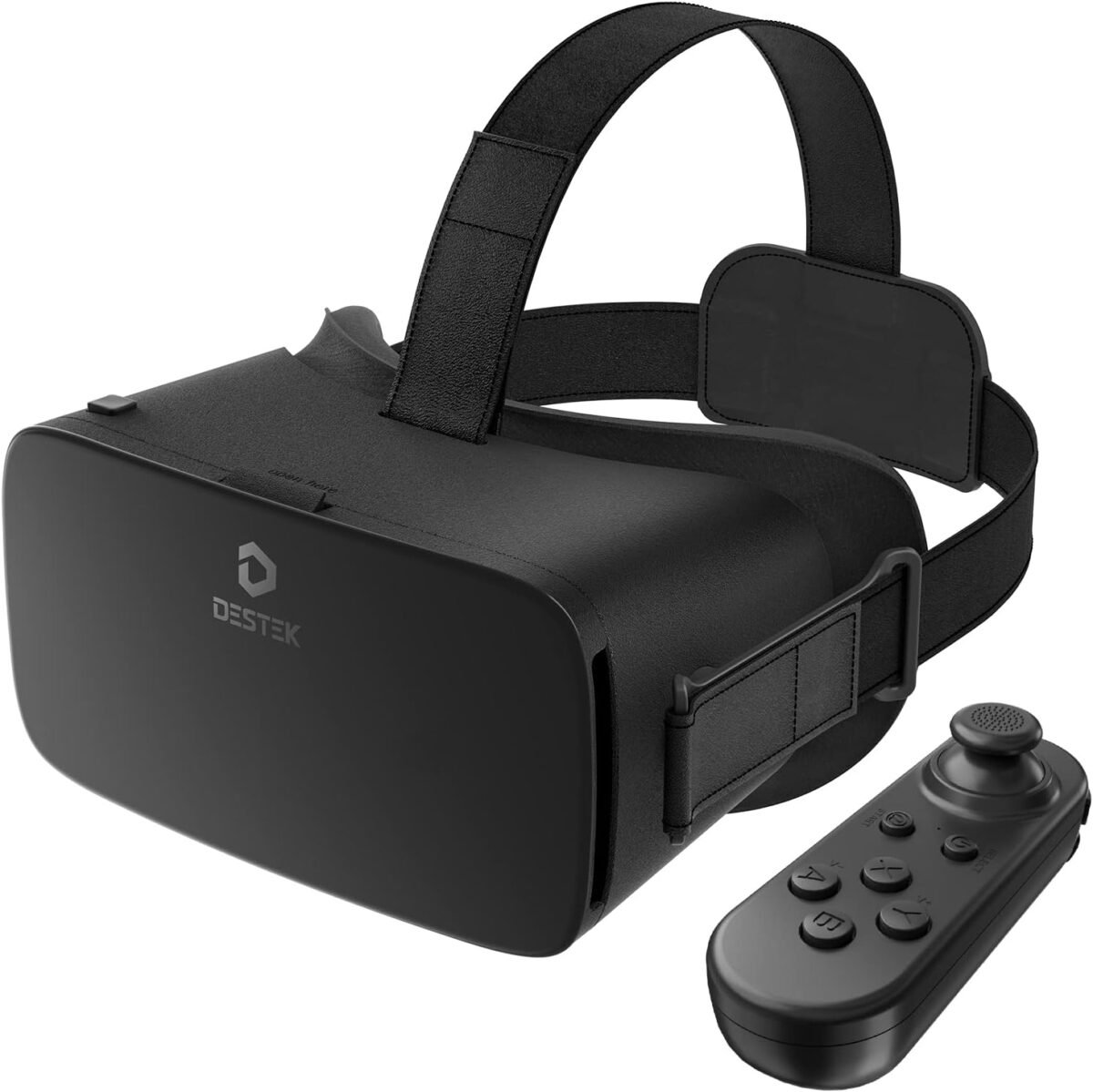 DESTEK V5 VR Headset for Phone with Controller, Anti-Blue Eyes Protected HD Lenses, 110° FOV Virtual Reality Headsets VR Goggles for iPhone 16/15/14/13/12/11, Samsung, Android - Black - Image 2