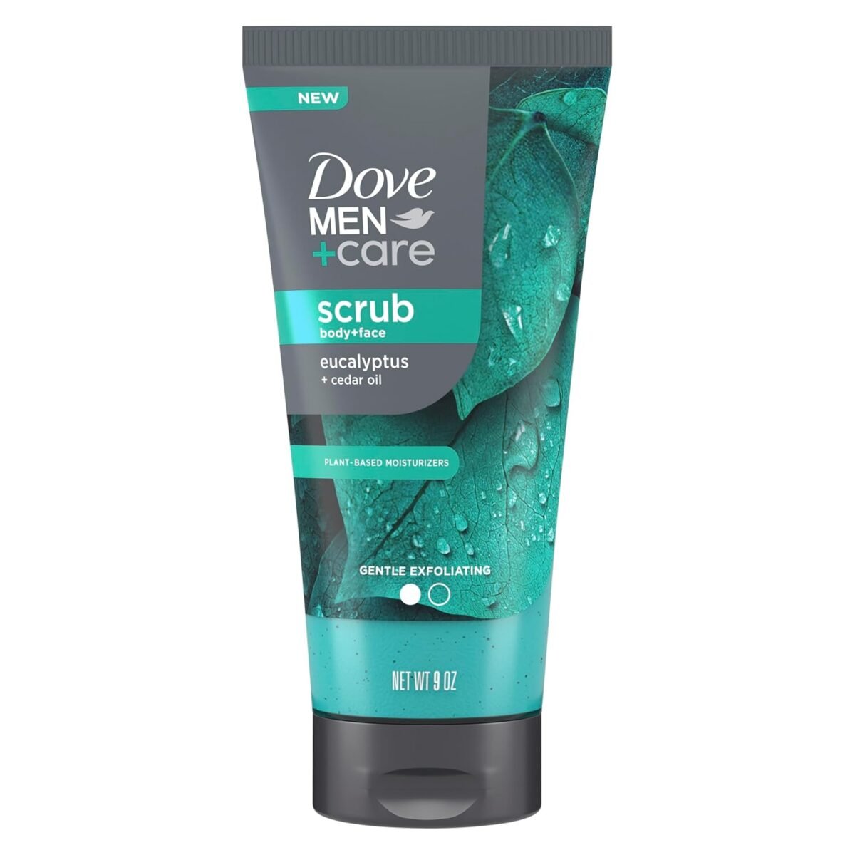 Dove men care body and face scrub eucalyptus deeply exfoliates for hydrated nourished skin 100 gentle cleanser no sulfate cleansers or parabens 9 oz.jpg