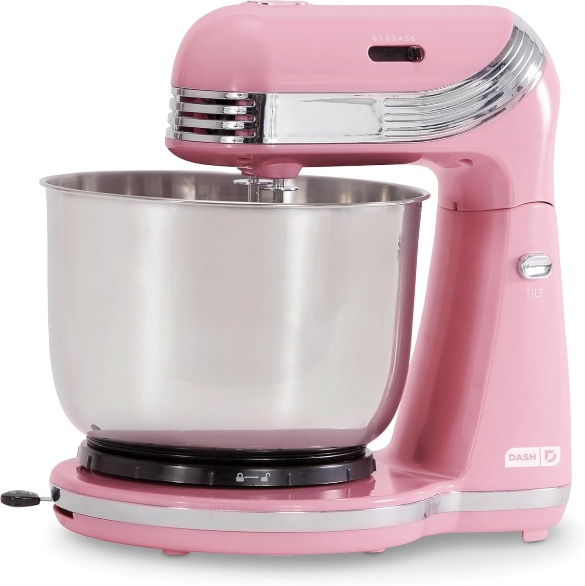 Dash Stand Mixer (Electric Mixer for Everyday Use): 6 Speed Stand Mixer with 3 Quart Stainless Steel Mixing Bowl, Dough Hooks & Mixer Beaters for Dressings, Frosting, Meringues & More - Pink - Image 2