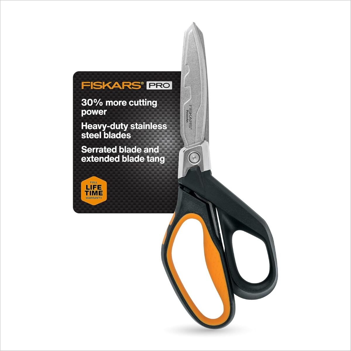 Fiskars pro powerarc shop shears heavy duty stainless steal scissor industrial grade tool for building and construction 10 in orangeblack.jpg