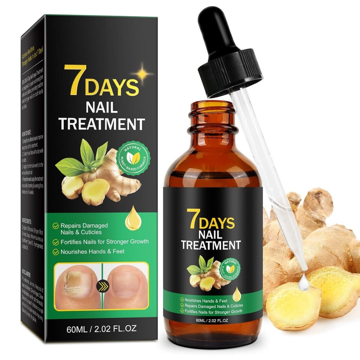 Ginger Nail Growth Serum, Nail Oil for Strengthen & Promote Nails Growth，Ginger Repair Cuticles Oil，Natural Plant Formula - Image 2