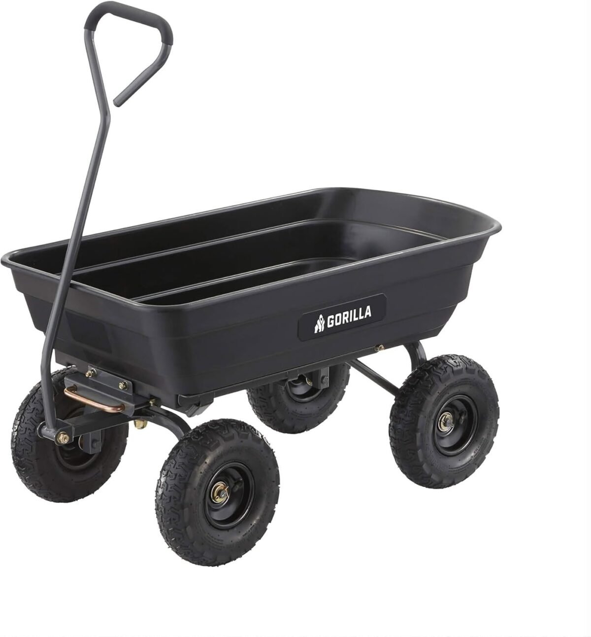 Gorilla carts heavy duty poly utility dump wagon garden cart wpneumatic tires 4 cu ft 600 lb capacity outdoor wheelbarrow for yard landscaping gardening.jpg