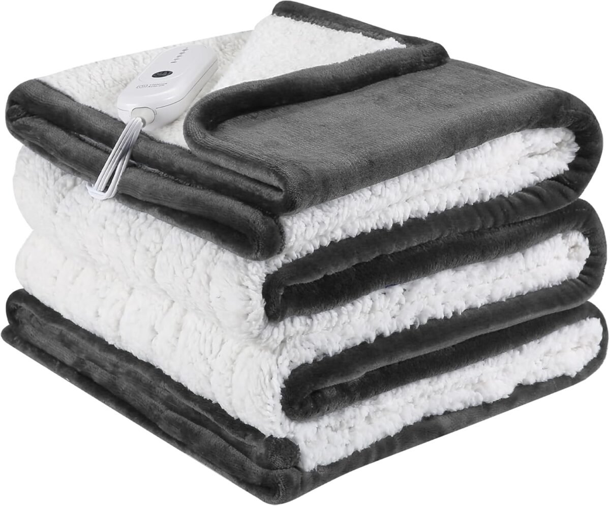 Heated blanket electric blanket twin size fast heating blanket with 5 heating levels 10 hours auto off heated throw blanket with overheat protection for bedding 62x84 dark gray.jpg