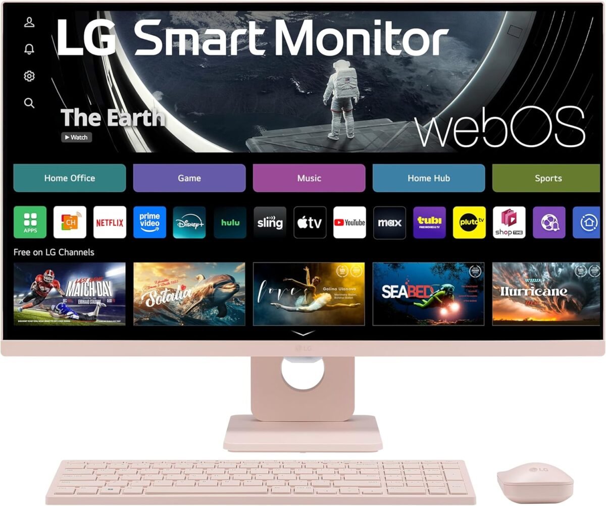 Lg 27sr5bf p 27 inch fhd 1920x1080 smart monitor with streaming tv webos wireless keyboard mouse hdr10 ips display webos speaker thinq app remote control pink.jpg