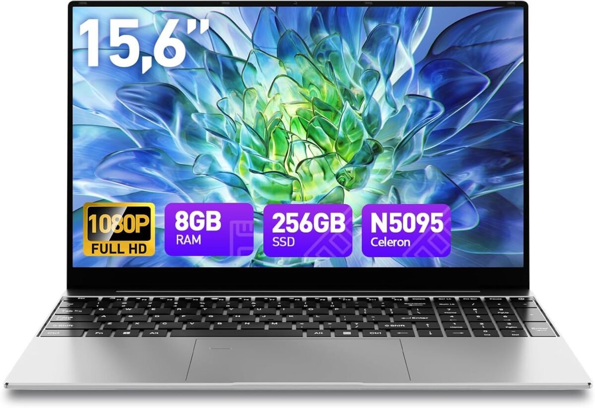 Laptop 15.6 Inch Win 11 Laptop Computers 8GB RAM 256GB SSD, Celeron N5095 Quad-Core Processor(Up to 2.9 GHz), 1080P FHD Display, Backlit Keyboard, Fingerprint,Laptops for Business, Student - Image 2