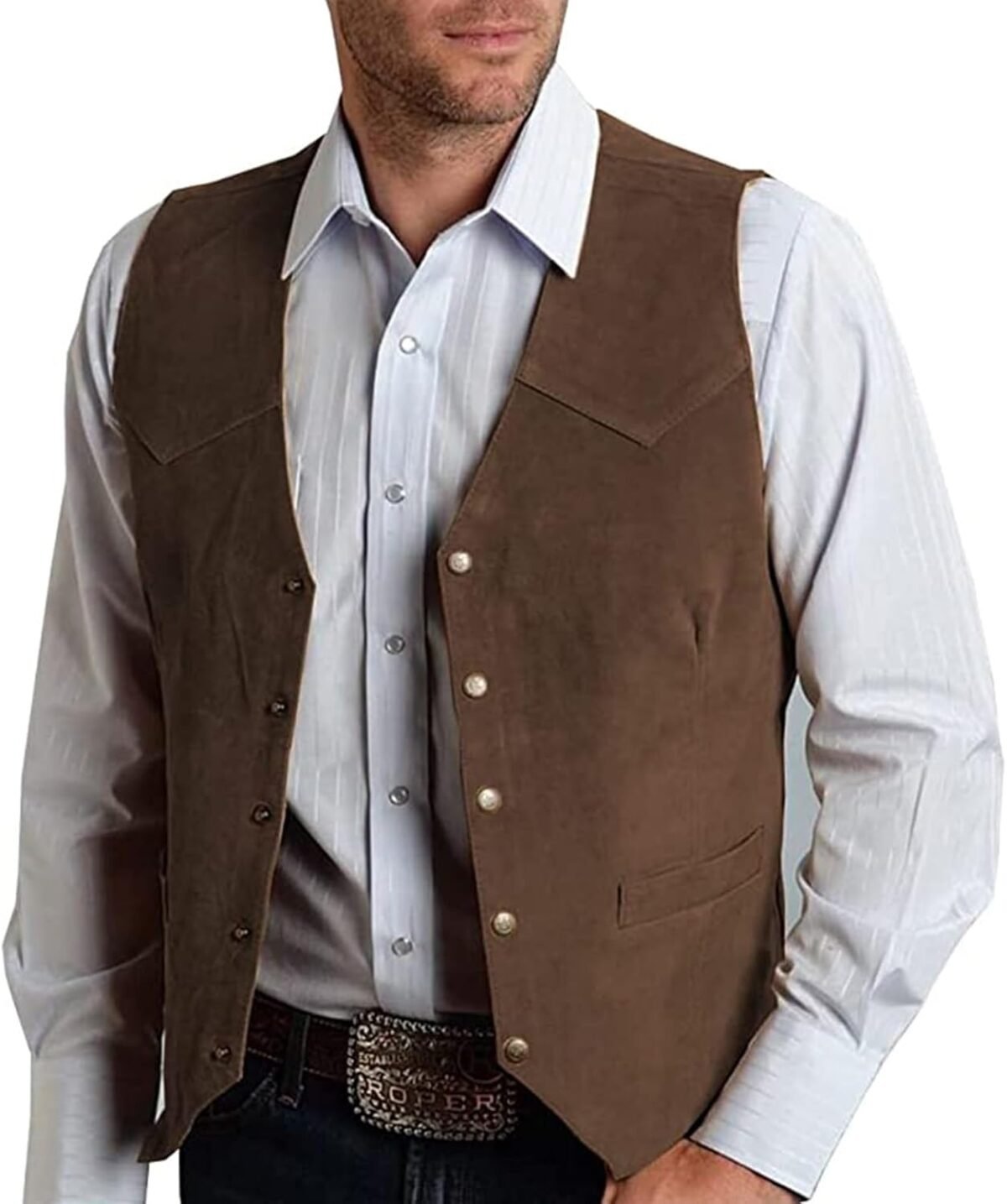 Mens v neck suit vest retro 5 button suede leather regular fit casual waistcoat for promhusband giftdaily wear.jpg