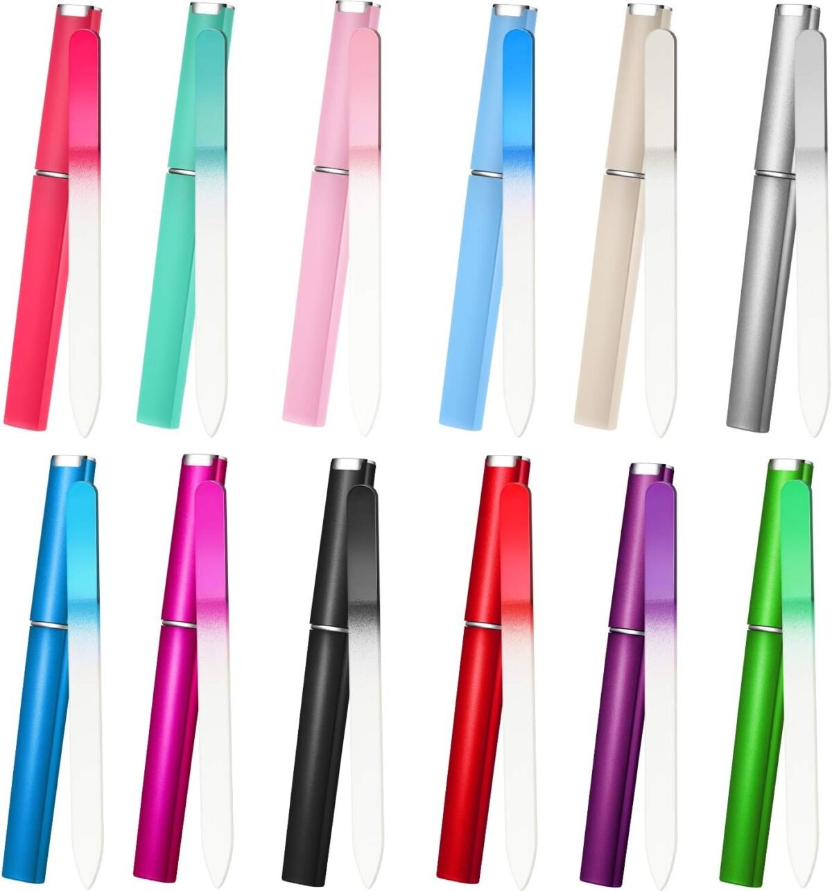 Mudder 12 pieces glass nail files for natural crystal double sided finger nail files with cases for manicure women careassorted color.jpg