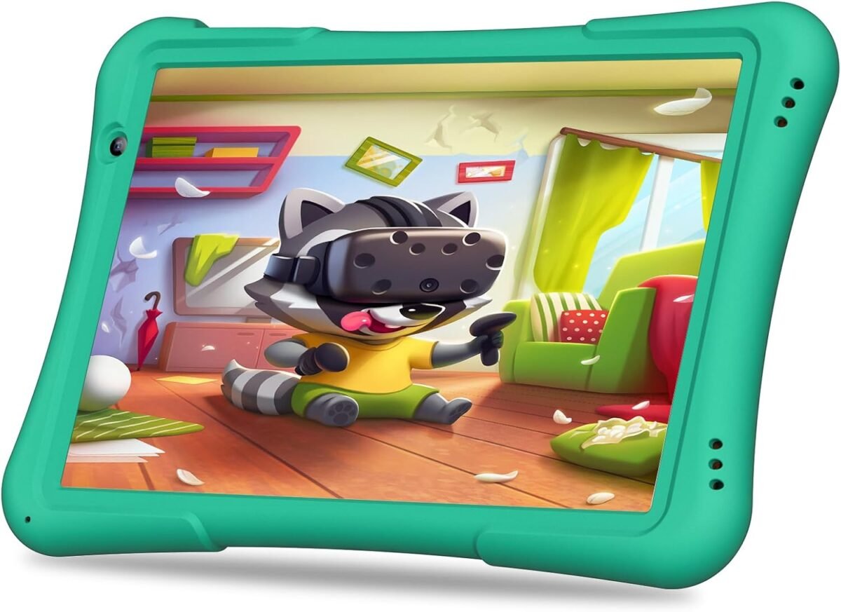 Pritom 10 inch kids tablet android 14 tabletas 32gb quad core 6000mah large hd ips display wifi 6 dual camera bluetooth toddler tablet for kids age 3 green.jpg