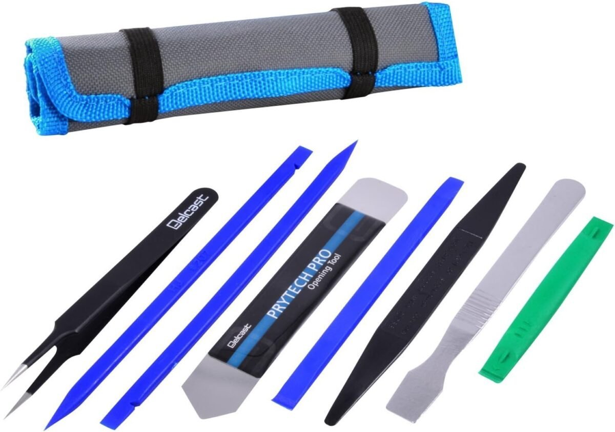 Professional Opening Pry Tool Repair Kit with Non-Abrasive Nylon Spudgers and Anti-Static Tweezers, 8 Piece Set - Image 2