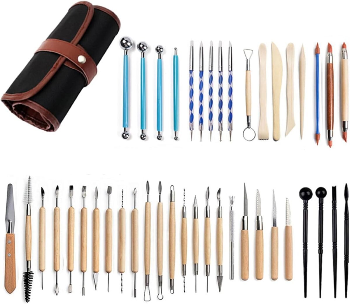 S e teachers edition 43 pcs pottery clay sculpting tools double sided ceramic clay carving tool set with carrying case bag pottery modeling smoothing.jpg