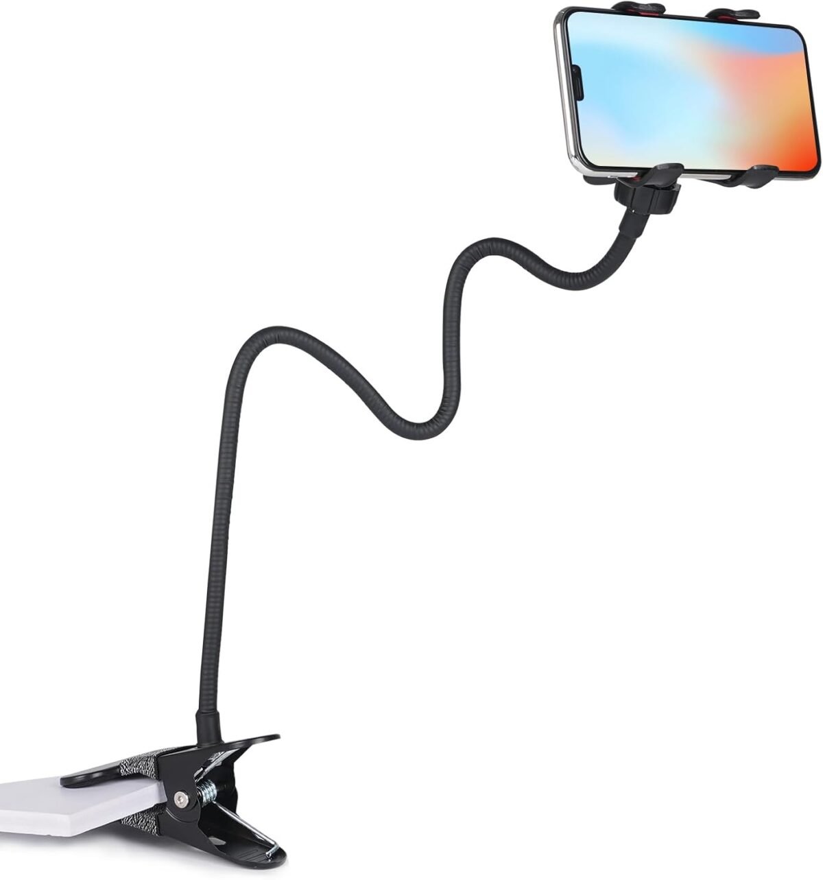Selfdee gooseneck phone holderuniversal 360 flexible mobile phone stand lazy bracketdiy adjustable long arm gooseneck phone mounts for beddeskfor all 4 7 cell phone holder black.jpg