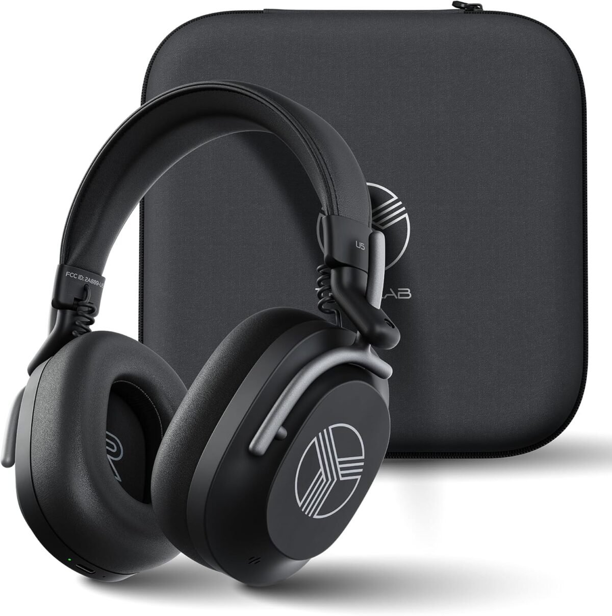 TREBLAB U5 - Hybrid Active Noise Cancelling Headphones Over-Ear Bluetooth 5.3, 55H Battery, Deep Bass, Multipoint, IPX4, Foldable, Mic for Calls, Wireless Headphones Foldable for Travel, Gym, Work - Image 2