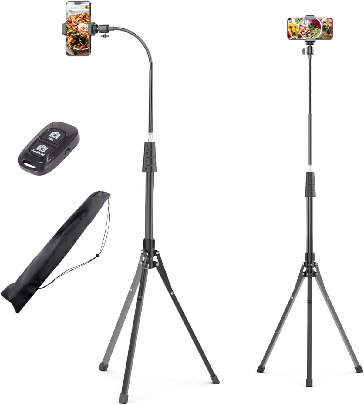 Ubeesize 92 cell phone tripod stand with 16.5 gooseneck and remote overhead tripod with adjustable 360°ball head phone holder for iphone 14 pro maxplus131211 android cell phone.jpg