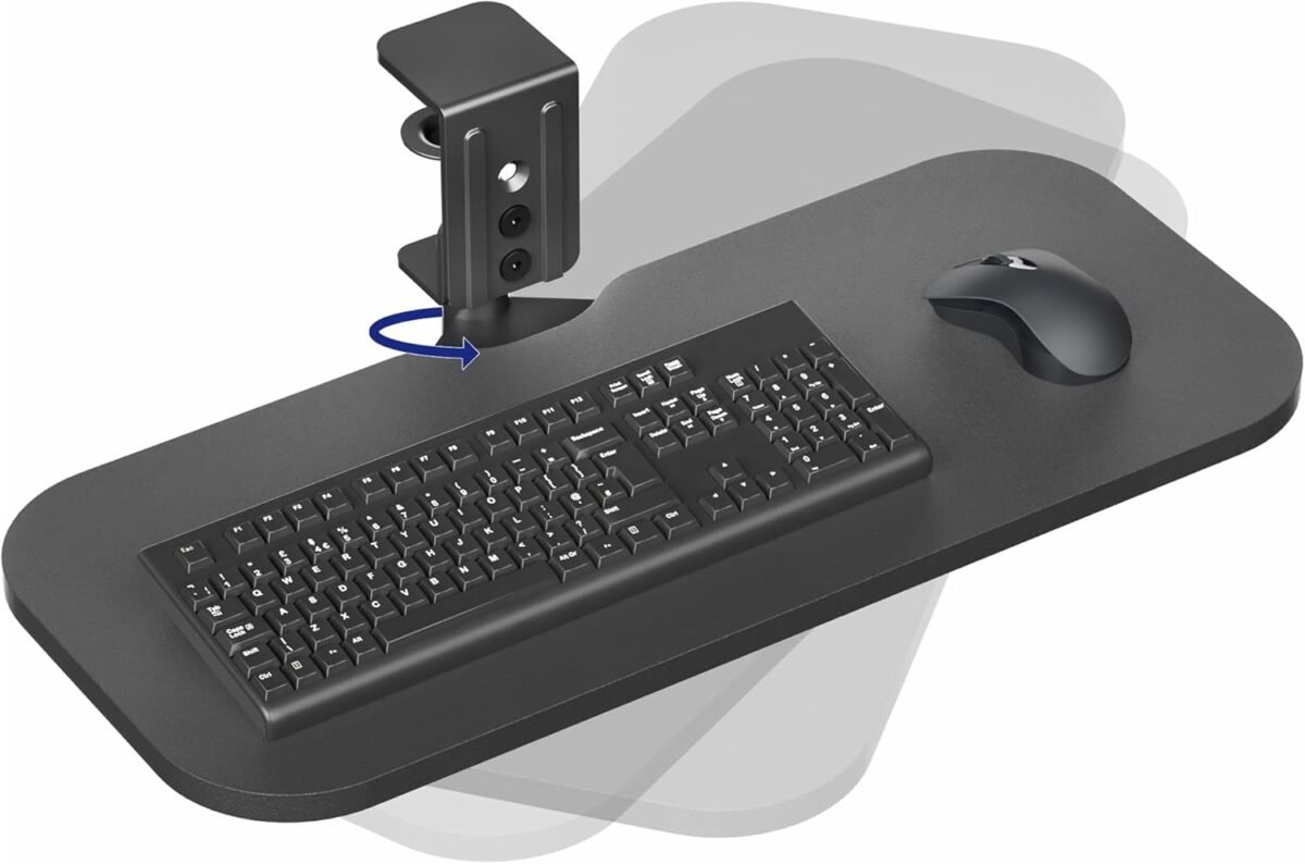 Vivo clamp on 23 x 10 inch rotating computer keyboard and mouse tray extra sturdy desk swivel clamp ergonomic typing black mount kb04cb.jpg
