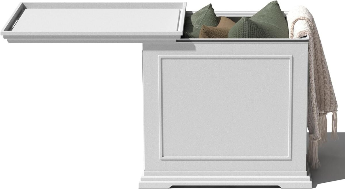 Veradek Brixton Tray Table - 2-in-1 Outdoor Side Table with Storage and Tray for Patio/Porch | Durable All-Weather Resistant | Classic & Functional - Image 2