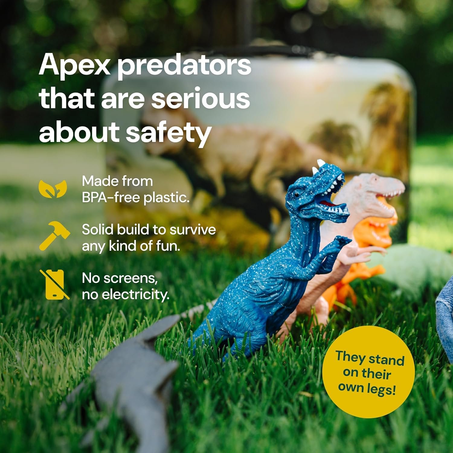 PLAYVIBE Dinosaur Toys - 12 Realistic 7-Inch Models, Multi-Color, Metal Storage Box - Dinosaur Figures & Action Figures for Kids Ages 3-7 - Image 4