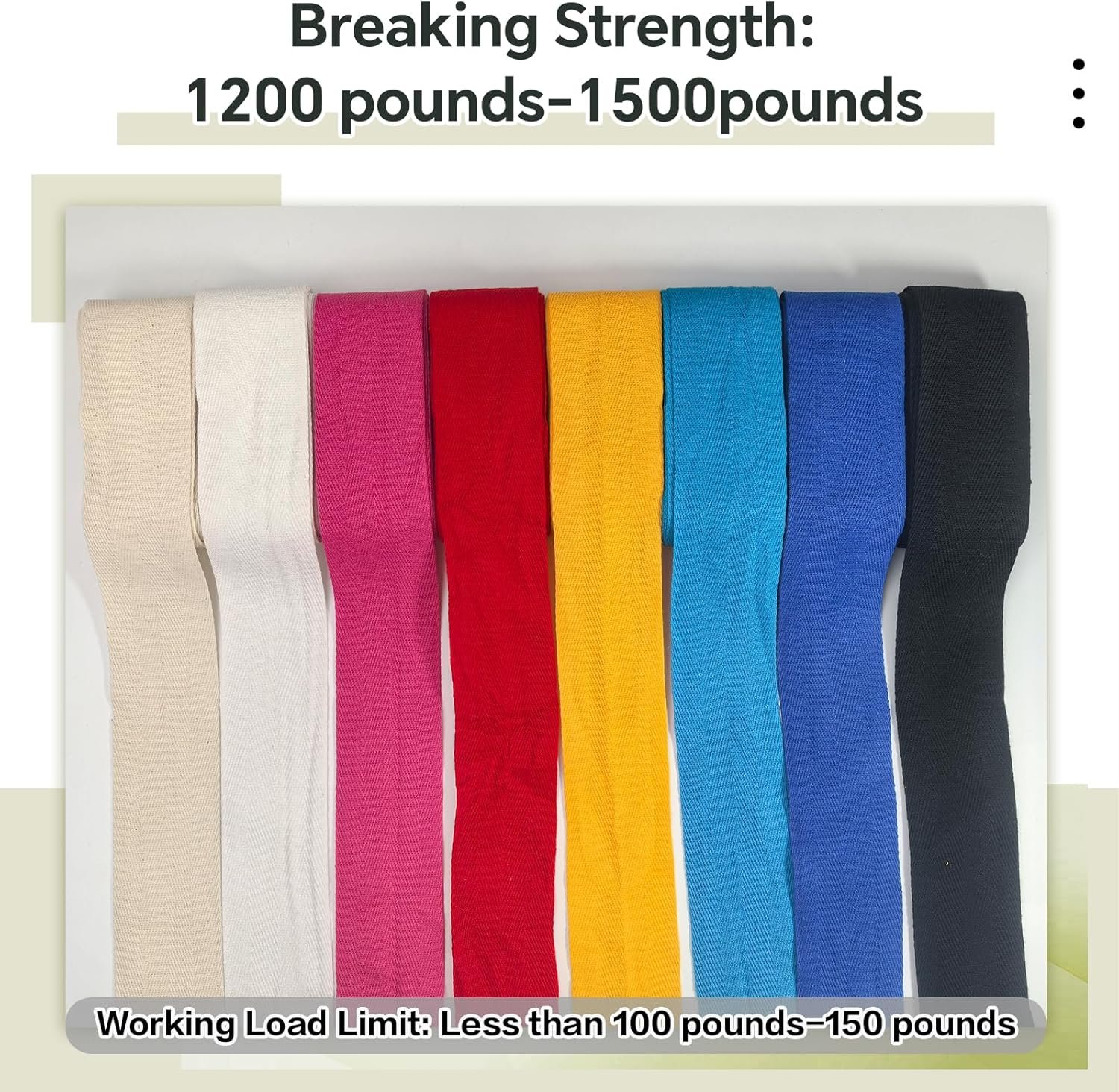 2 Inch Colored Cotton Herringbone Twill Tape for Sewing,40 Yards Bias Binding, Pet Collar, Home Deco -Durable Webbing Straps-Natural Bias Binding Tape Ribbon & Handles for Crafting DIY - Image 5