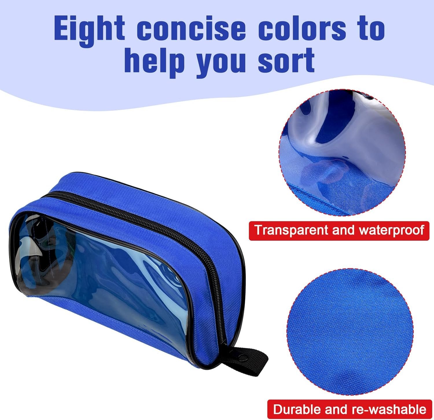 Oudain 8 Pcs First Aid Bag Empty 8 Colors First Aid Pouches Portable Medical Bag with Zipper and Transparent Window Medical Organizer Kit Accessory for Home Outdoor Travel Supplies - Image 4