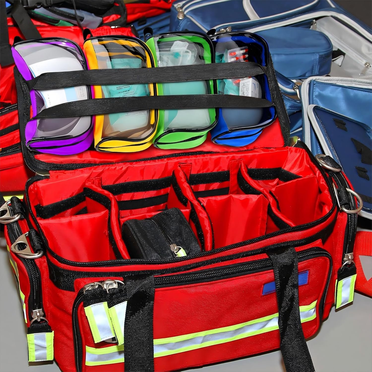 Oudain 8 Pcs First Aid Bag Empty 8 Colors First Aid Pouches Portable Medical Bag with Zipper and Transparent Window Medical Organizer Kit Accessory for Home Outdoor Travel Supplies - Image 7