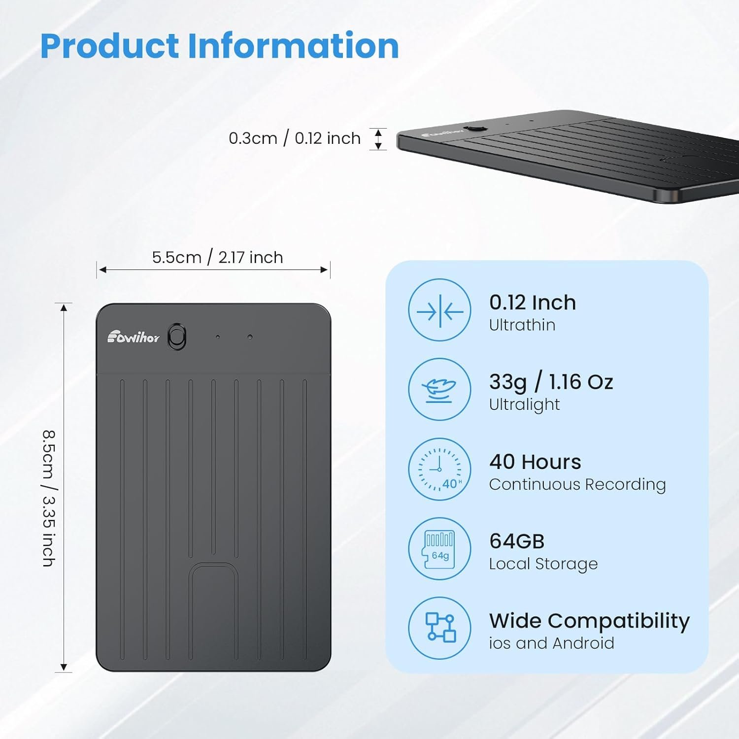 AI Voice Recorder, Transcribe & Summary Voice Recorder with Playback, Digital Voice Recorder Supporting Real-Time Translation in 59 Languages, Audio Recorder for Lectures, Meetings, 64GB Memory - Image 6