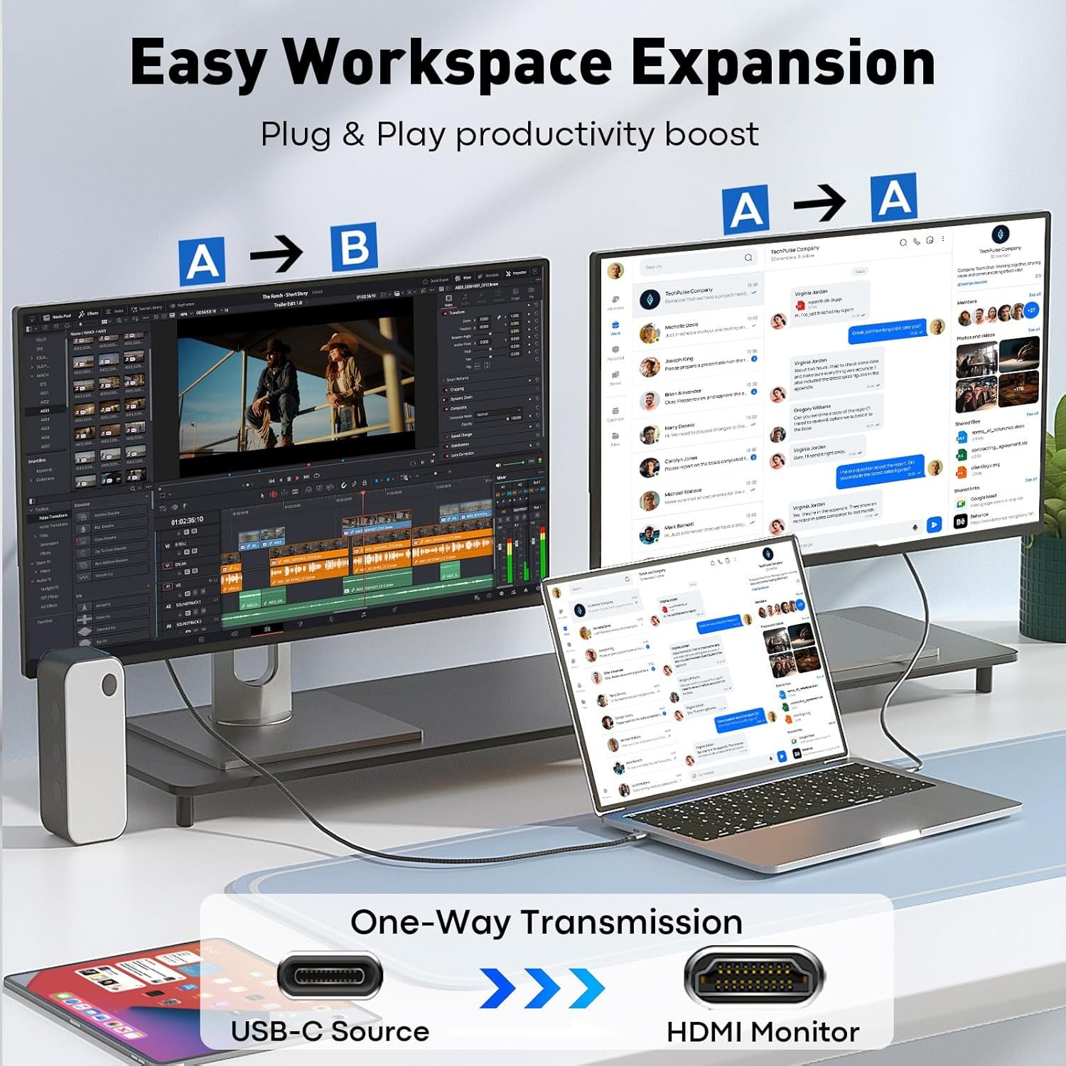USB C to HDMI Cable 6Ft | 4K High-Speed USB 3.1 Type-C to HDMI Cord [Thunderbolt 3/4/5 Compatible] with MacBook, Galaxy S9 to S24, iPhone 15/16, iPad Pro, iMac, Surface - Image 4