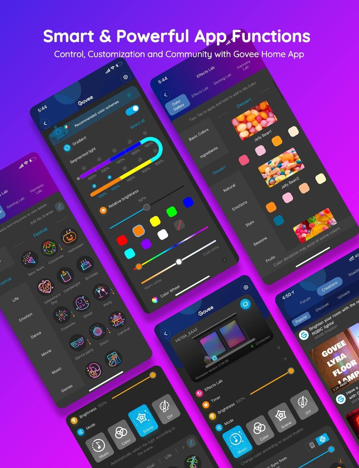 Govee 65.6 feet RGBIC LED Strip Lights for Bedroom, Smart Strip Lights Alexa Compatible, Color Changing LED Lights, Home Decor, 2 Rolls of 32.8 feet - Image 9