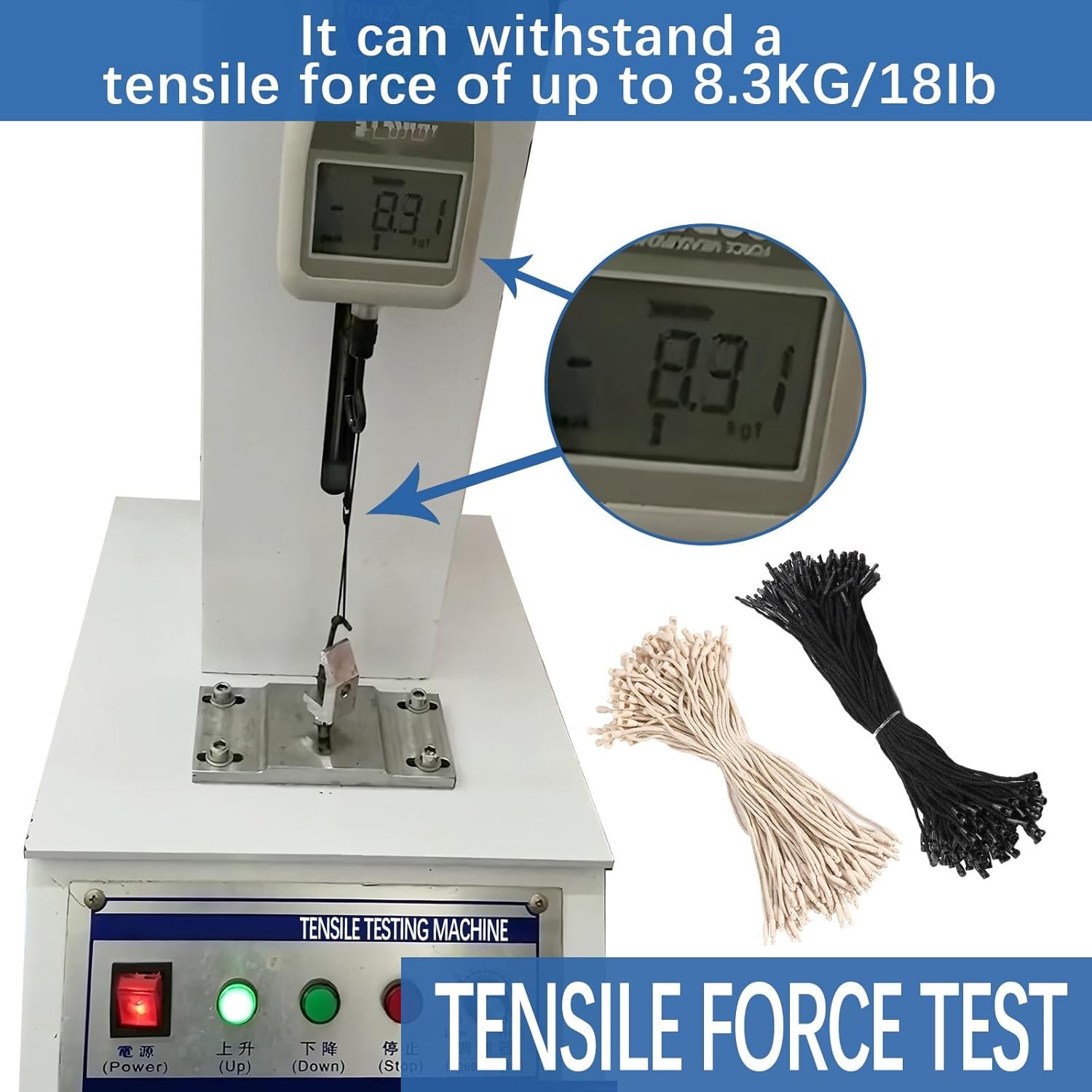 500Pcs 7.7" Thick Cotton Hang Tag String Fasteners with Plastic Snap Lock for Clothing, Shoes, Gift Tags, Price Tags & DIY Accessories(Thickened,Beige) - Image 7