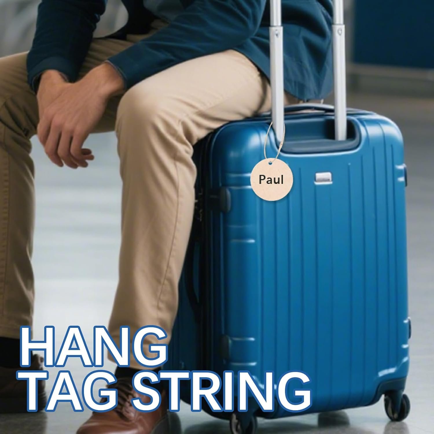 500Pcs 7.7" Thick Cotton Hang Tag String Fasteners with Plastic Snap Lock for Clothing, Shoes, Gift Tags, Price Tags & DIY Accessories(Thickened,Beige) - Image 8