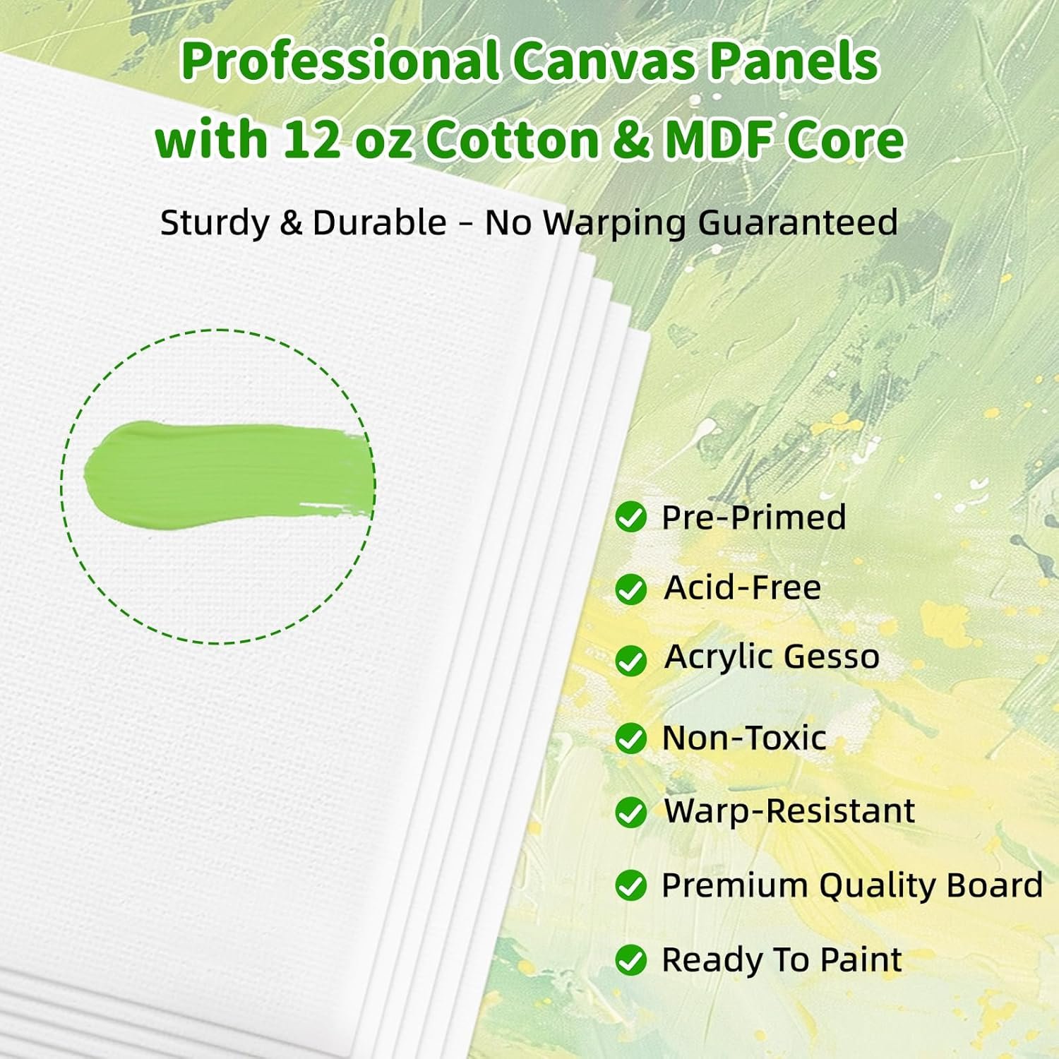 24PK Canvas Boards for Painting –4 Sizes (5x7'' 8x10'' 9x12'' 11x14'') –100% Cotton Gesso Pre-Primed Canvas for Acrylic, Oil, Watercolor, Gouache | Art Supplies for Beginner & Artists & Student - Image 3