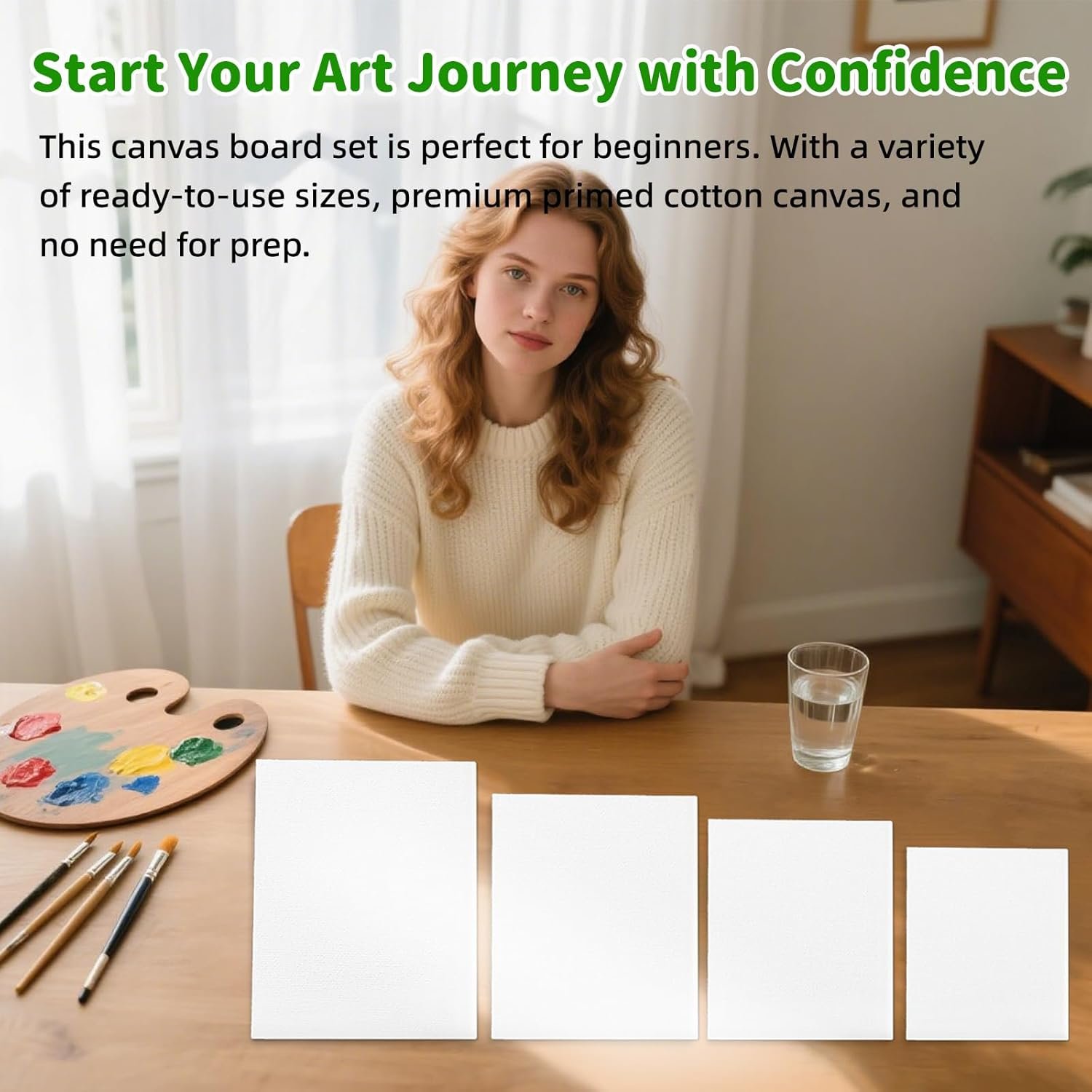 24PK Canvas Boards for Painting –4 Sizes (5x7'' 8x10'' 9x12'' 11x14'') –100% Cotton Gesso Pre-Primed Canvas for Acrylic, Oil, Watercolor, Gouache | Art Supplies for Beginner & Artists & Student - Image 5