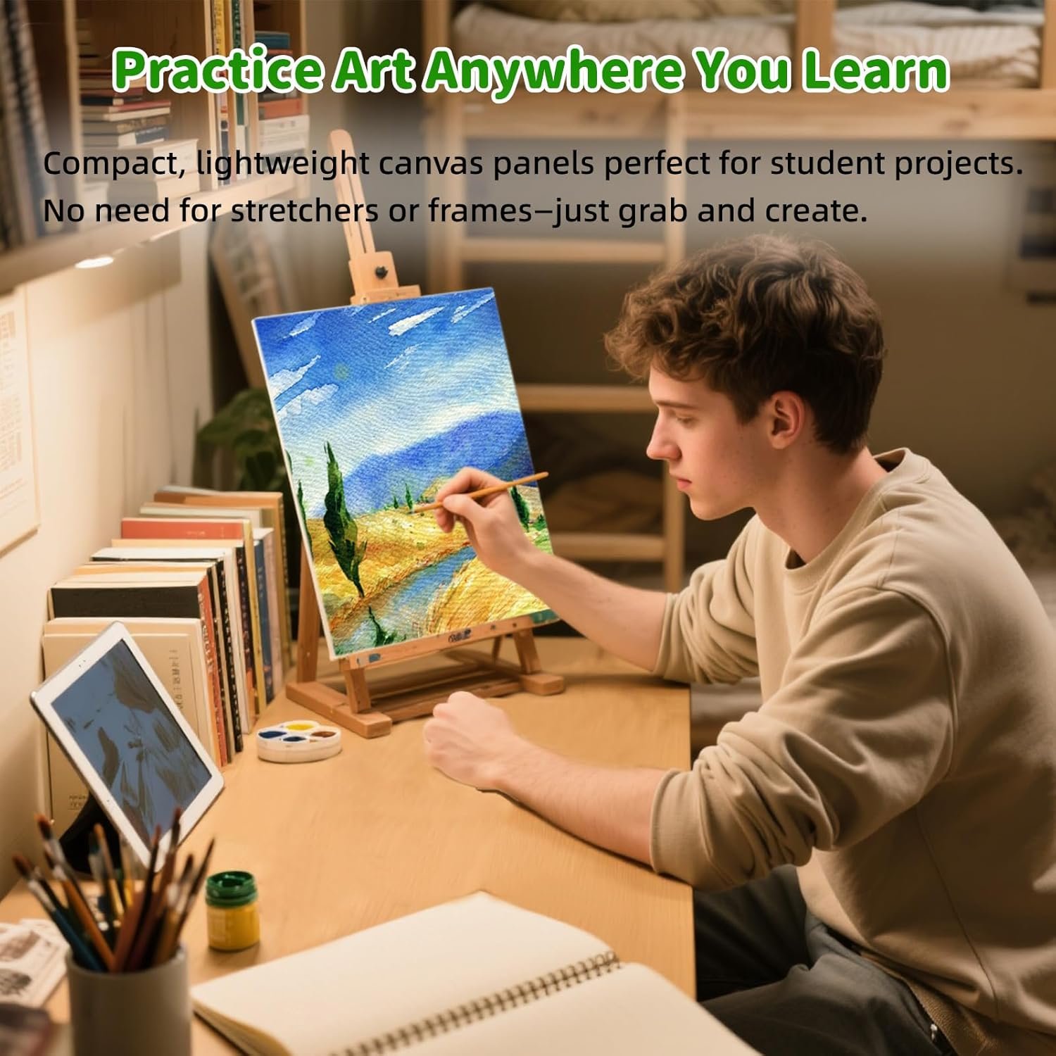 24PK Canvas Boards for Painting –4 Sizes (5x7'' 8x10'' 9x12'' 11x14'') –100% Cotton Gesso Pre-Primed Canvas for Acrylic, Oil, Watercolor, Gouache | Art Supplies for Beginner & Artists & Student - Image 7