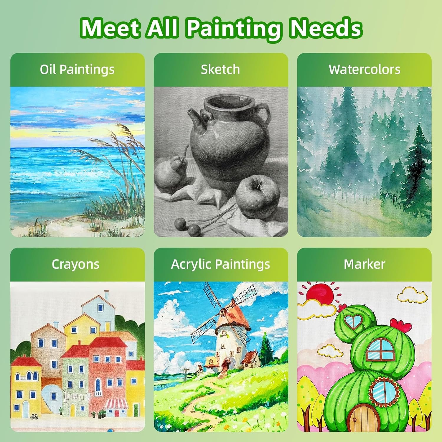 24PK Canvas Boards for Painting –4 Sizes (5x7'' 8x10'' 9x12'' 11x14'') –100% Cotton Gesso Pre-Primed Canvas for Acrylic, Oil, Watercolor, Gouache | Art Supplies for Beginner & Artists & Student - Image 10