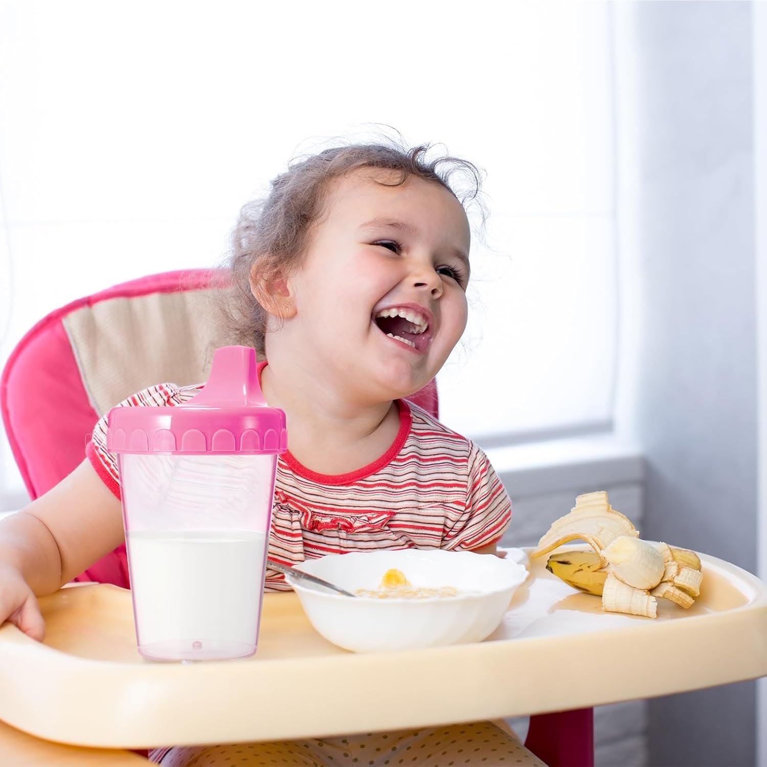 Mifoci 24 Pack 6.7 Oz. Sippy Cups without Stopper for Toddlers 1-3, Non-Spill Training Cups with Lids for Infant Small Baby Reusable Sippy Drinking, Dishwasher Safe, 6 Assorted Color - Image 8