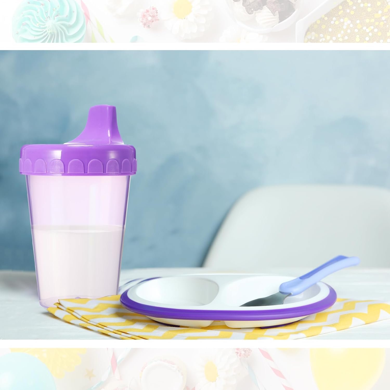 Mifoci 24 Pack 6.7 Oz. Sippy Cups without Stopper for Toddlers 1-3, Non-Spill Training Cups with Lids for Infant Small Baby Reusable Sippy Drinking, Dishwasher Safe, 6 Assorted Color - Image 9