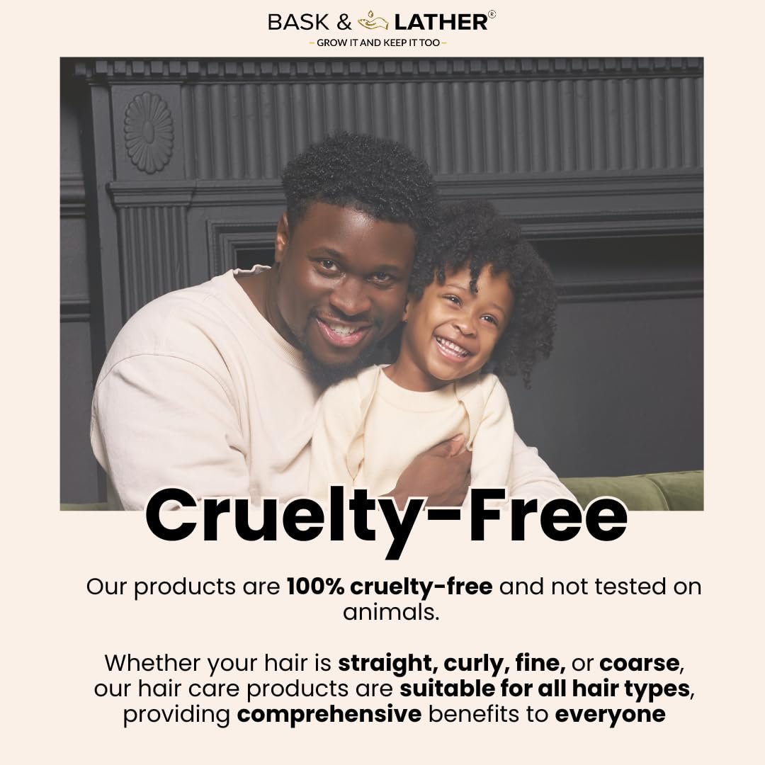 BASK & LATHER Strong Hold Edge Control Gel with Castor Oil, Non-Greasy, Non-Flaking, No White Cast, Long Lasting, Supports Hair Growth, Natural Formula, For All Hair Types, 5.3 Fl Oz - Image 8