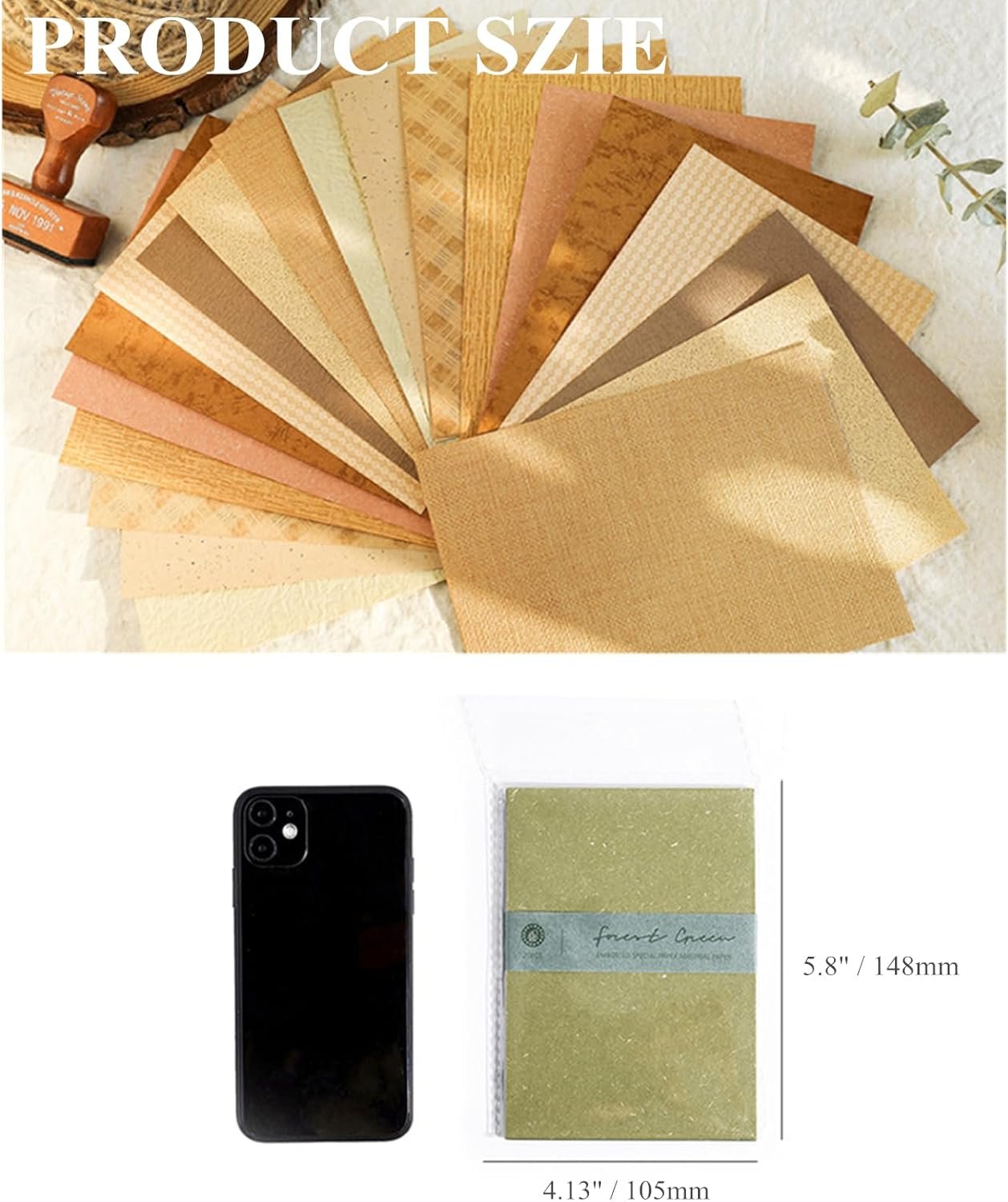 VIVIQUEN 80 Sheets Vintage Scrapbook Paper and Embossed Textured Set - 4 Pack Mixed Special Paper for Scrapbooking Planner Bullet Junk Journal Supplies Collage Card Embellishment A6 Size - Image 5