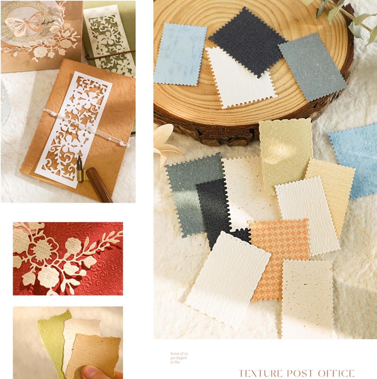 VIVIQUEN 80 Sheets Vintage Scrapbook Paper and Embossed Textured Set - 4 Pack Mixed Special Paper for Scrapbooking Planner Bullet Junk Journal Supplies Collage Card Embellishment A6 Size - Image 7