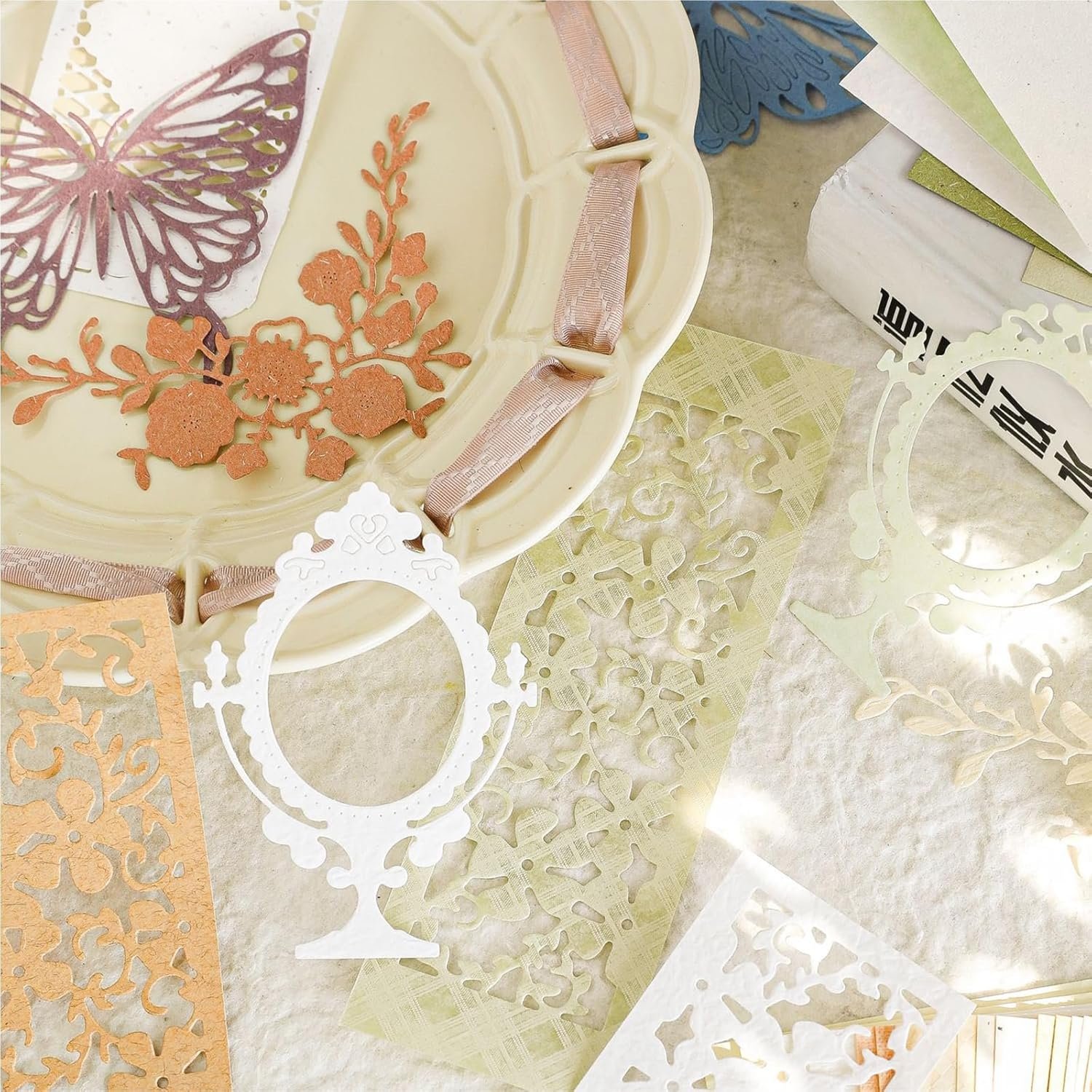 VIVIQUEN 80 Sheets Vintage Scrapbook Paper and Embossed Textured Set - 4 Pack Mixed Special Paper for Scrapbooking Planner Bullet Junk Journal Supplies Collage Card Embellishment A6 Size - Image 10