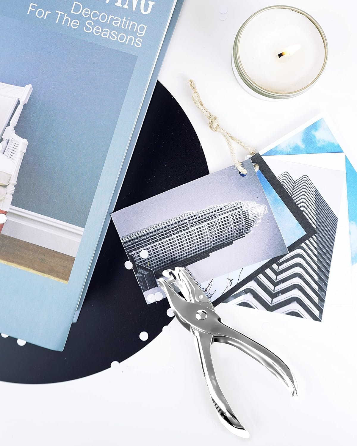 2 Pcs Hole Punch, 1/4 Inch and 1/8 Inch Single Hole Punch, MoHern Hole Puncher Single, Hole Puncher for Crafts, Tags, Tickets, Circle Paper Punches with 6 Sheet Capacity for Home, Office, School - Image 7