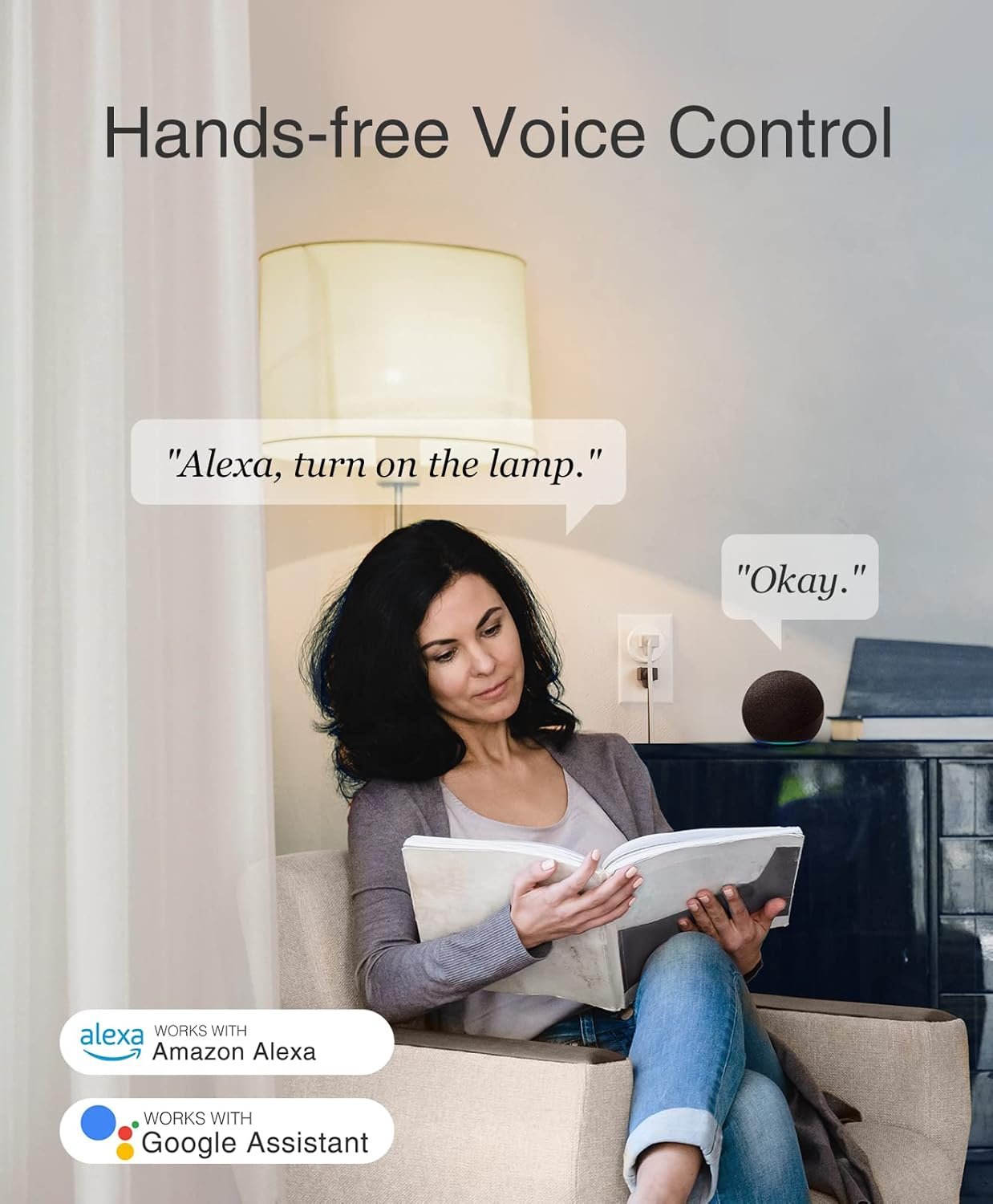 GHome Smart Mini Smart Plug Works with Alexa and Google Home, WiFi Smart Outlet Socket Remote Control Timer Function, Only 2.4GHz Network, No Hub Required, ETL FCC Listed, White - Image 3