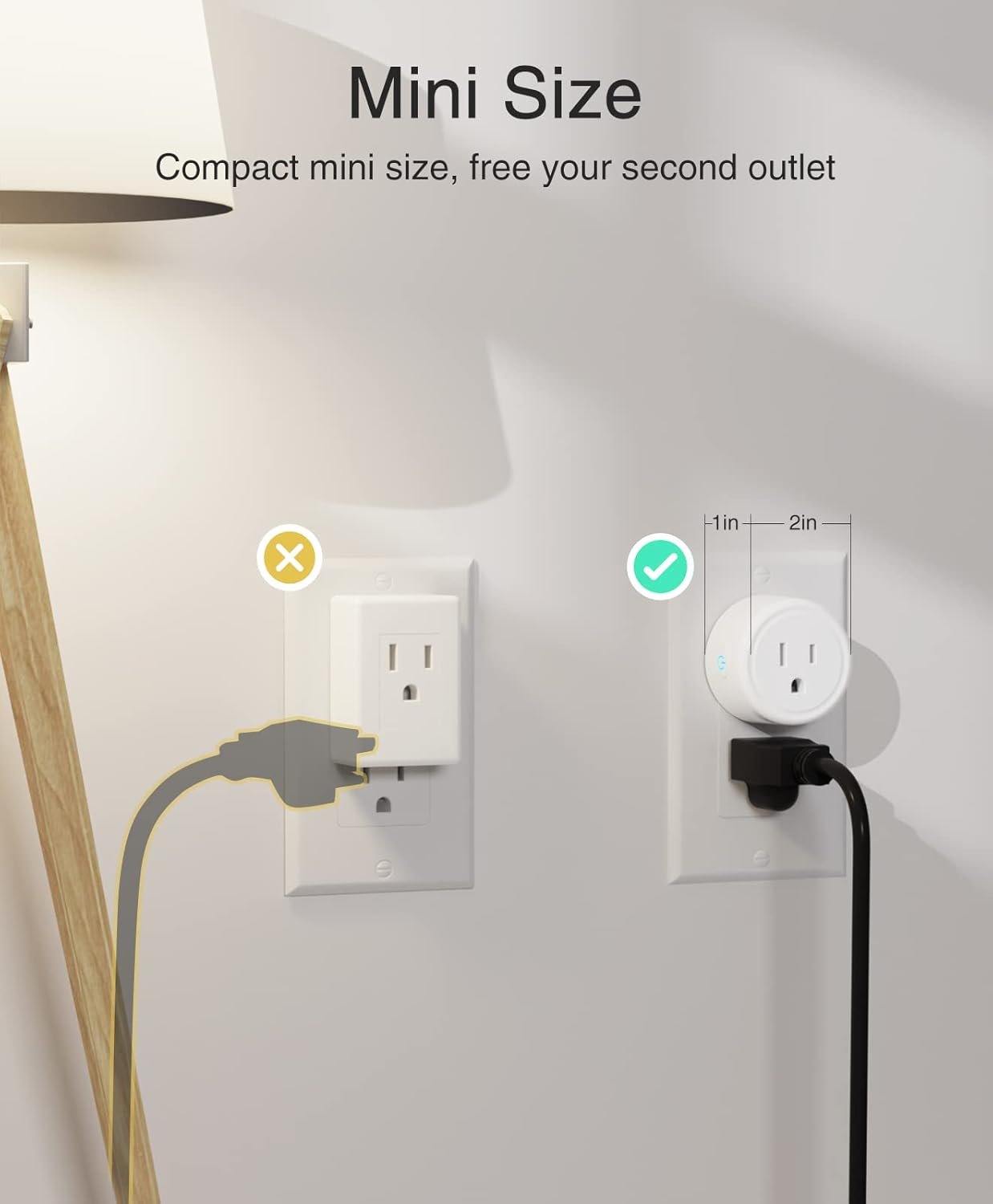 GHome Smart Mini Smart Plug Works with Alexa and Google Home, WiFi Smart Outlet Socket Remote Control Timer Function, Only 2.4GHz Network, No Hub Required, ETL FCC Listed, White - Image 8