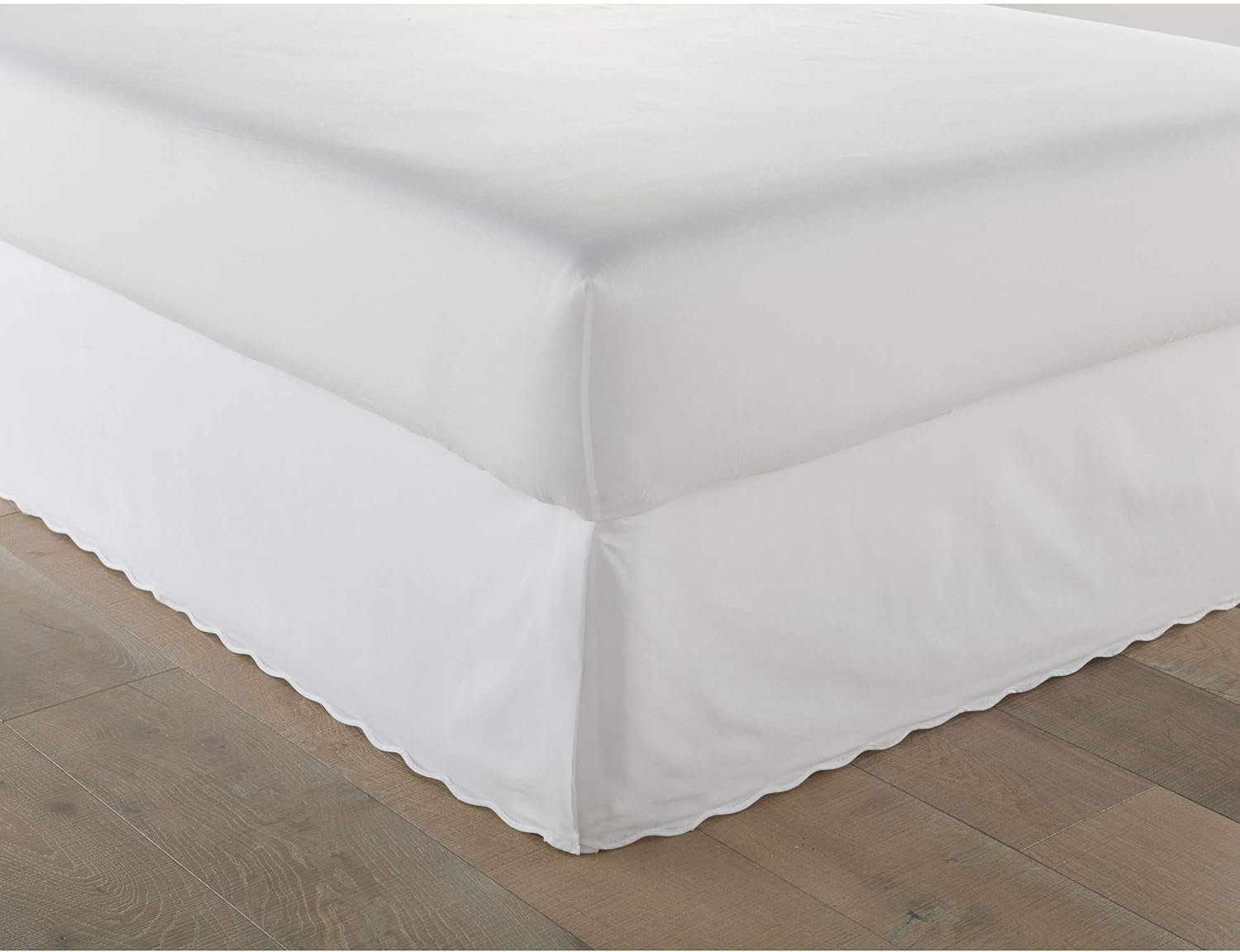 Stone Cottage - Queen Bedskirt, Cotton Tailored Bedskirt with Split Corners, Oeko-Tex Certified (Solid White) - Image 2