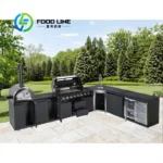 Customizable Outdoor Kitchen BBQ Island L-Shaped Full Kitchen Cabinets With Bar Natural Gas Full-Size Adjustable Height