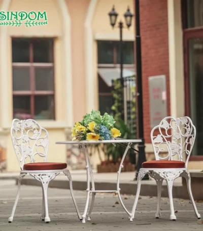 Aluminum Patio Set, 3-Piece Outdoor Dining Table and Chairs for Balcony/Garden 1