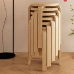 High Kitchen Storage Chair Wooden Vintage Dining Chair Tabouret Design for Room Furniture Round Wooden Stool with Storage