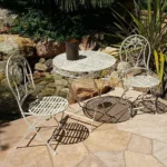 new Versailles Antiqued Iron 3pc Folding Bistro Set – Outdoor Conversation Set