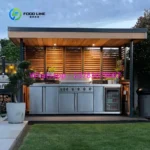 Customized Modular Outdoor Kitchen Cabinet Garden Stainless Steel Outdoor BBQ Kitchen With Shed
