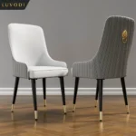 LUVODI Dining Chairs Set of 2 Luxury Microfiber Leather Leisure Chair with Lion Knocker Kitchen Table Chairs for Restaurant