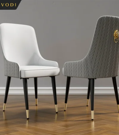 LUVODI Dining Chairs Set of 2 Luxury Microfiber Leather Leisure Chair with Lion Knocker Kitchen Table Chairs for Restaurant 1